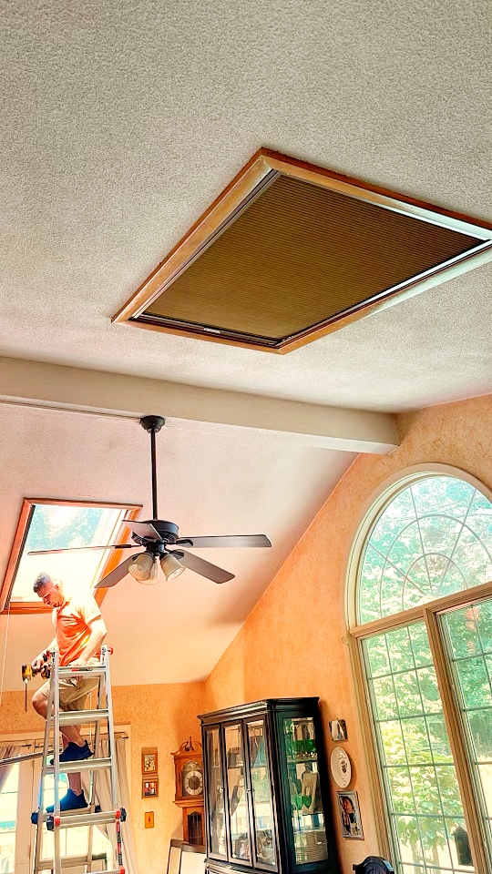 Professionally Installed Cellular Skylight Shade with Crank Operation on Donald Ave in Newton, NJ